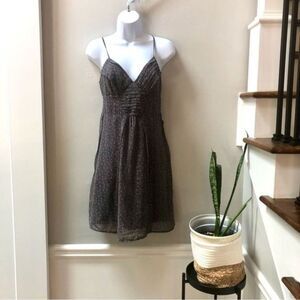 American Eagle gray and pink dot sun dress women’s size 4‎